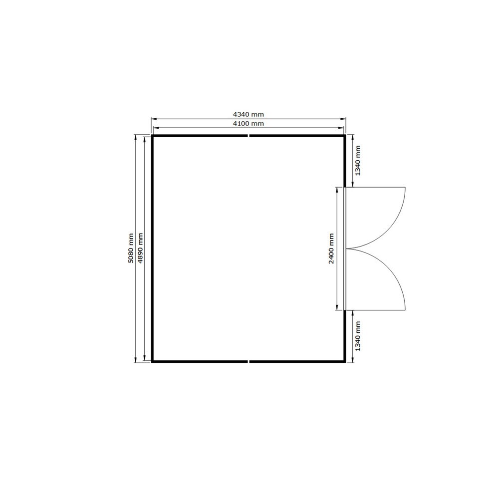 Numéro de l'image du produit 2: Combinaison de conteneurs pour substances dangereuses SAFE Tank 4000 WGK, isolés, prémontés, revêtement plastique RAL 9002, dimensions extérieures 5 080x4 340x2 520 mm, porte à doubles battants, au centre du côté large, surface de stockage