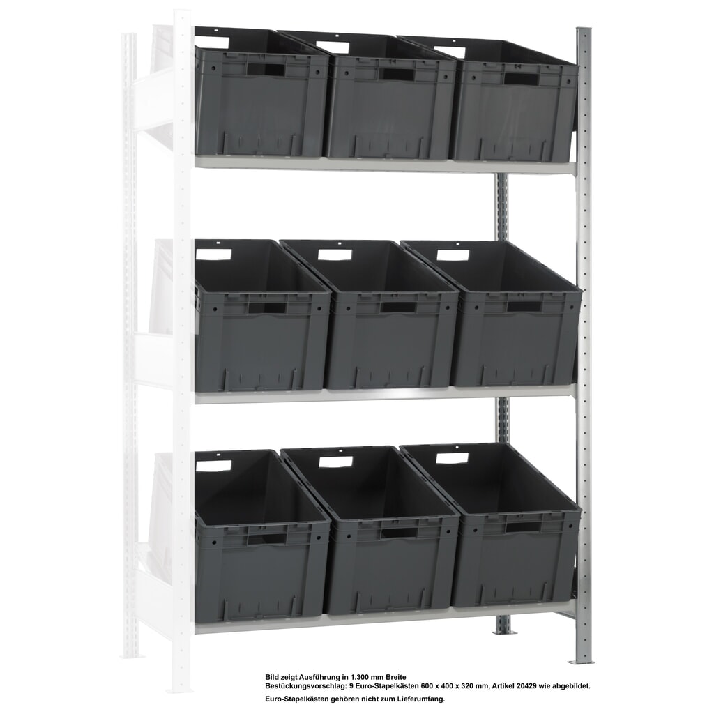 Illustration du produit: SCHULTE Rayonnage à tablettes inclinées, travée auxiliaire MULTIplus 150, 2 000 x 1 000 x 600 mm