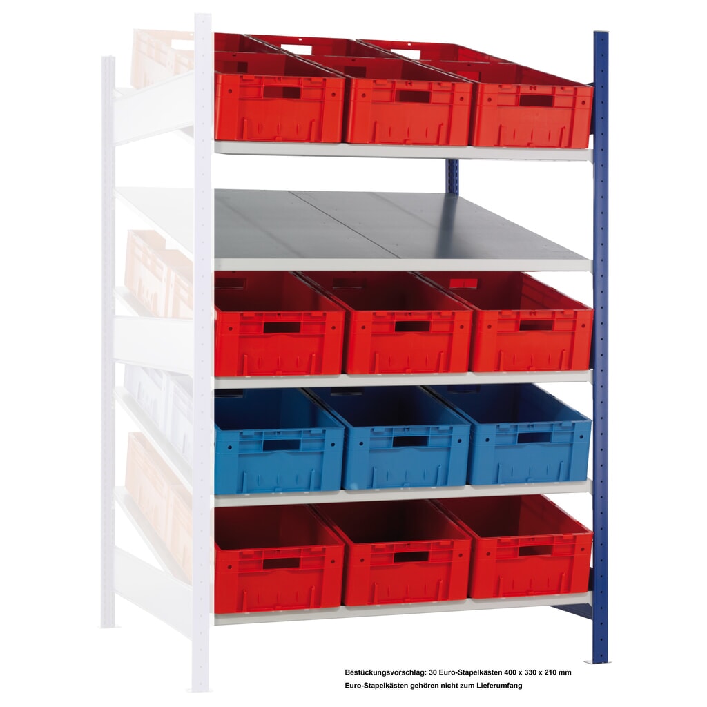 SCHULTE Rayonnage à tablettes inclinées, travée auxiliaire MULTIplus 150, 2 000 x 1 300 x 1 200 mm Illustration du produit: SCHULTE Rayonnage à tablettes inclinées, travée auxiliaire MULTIplus 150, 2 000 x 1 300 x 1 200 mm