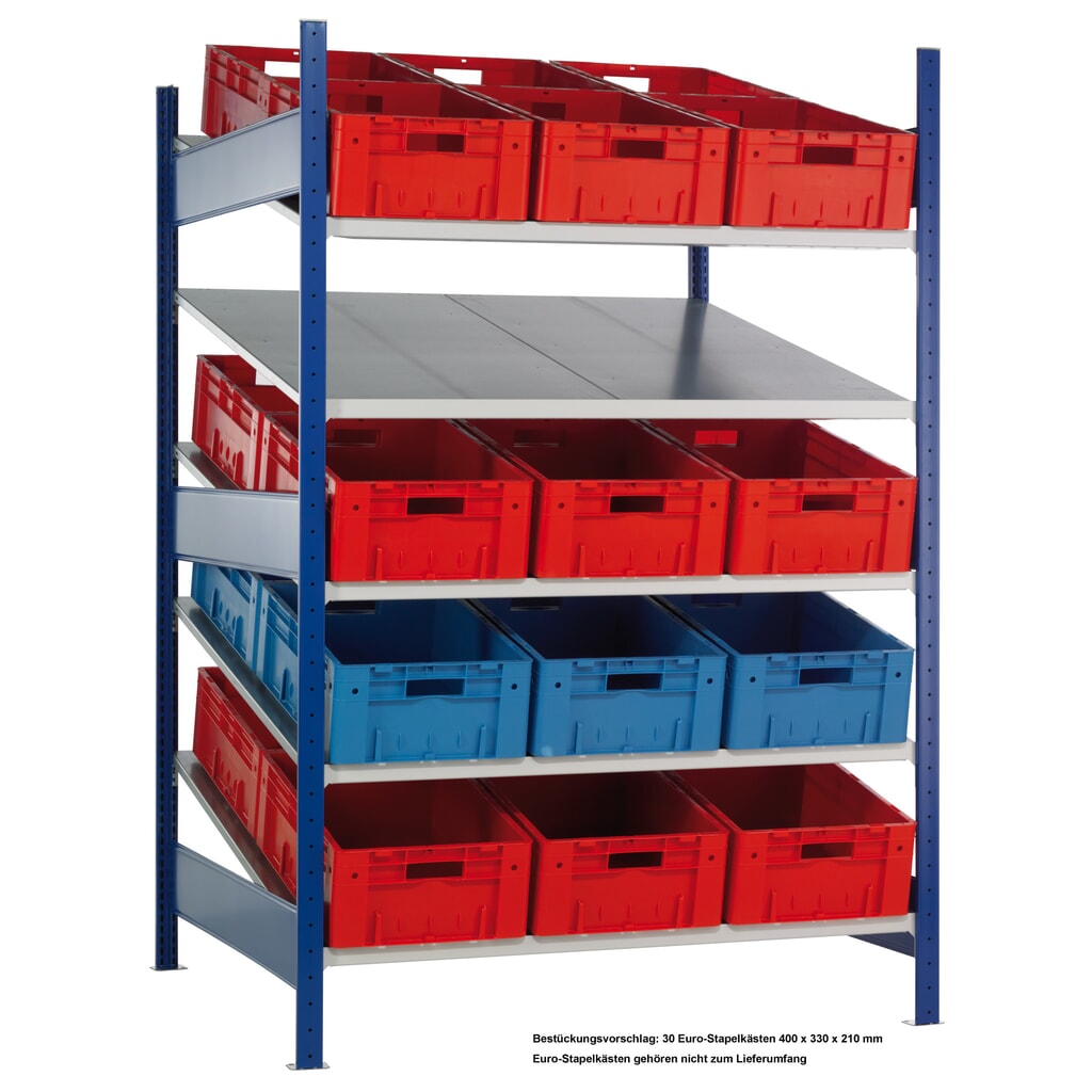 Illustration du produit: SCHULTE Rayonnage à tablettes inclinées XL, module de base MULTIplus 150, 2 000 x 1 300 x 1 200 mm