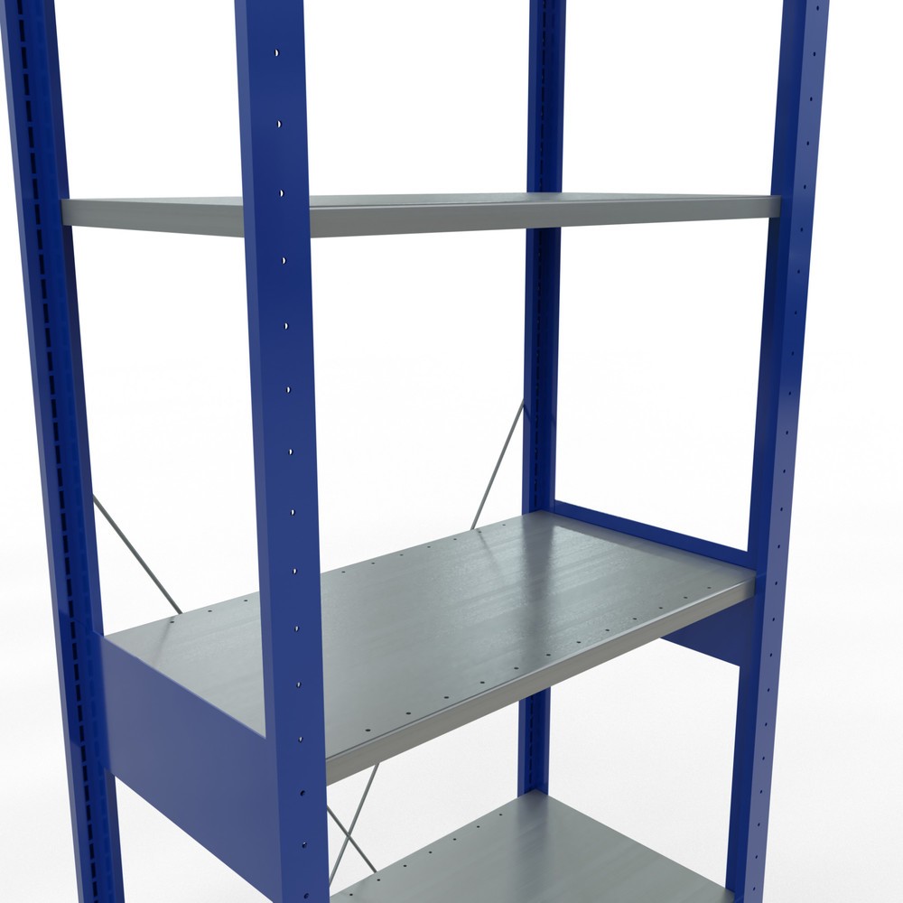 Numéro de l'image du produit 5: SCHULTE Rayonnage à tablettes, bleu gentiane / galvanisé, charge par tablette 150 kg, HxlxP 2 500 x 810 x 436 mm