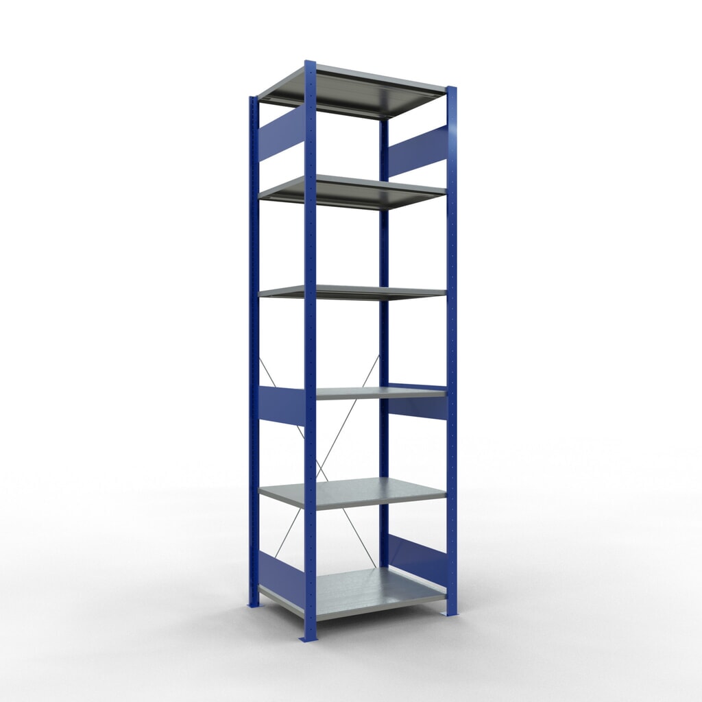 Illustration du produit: SCHULTE Rayonnage à tablettes, bleu gentiane / galvanisé, charge par tablette 150 kg, HxlxP 2 500 x 810 x 636 mm