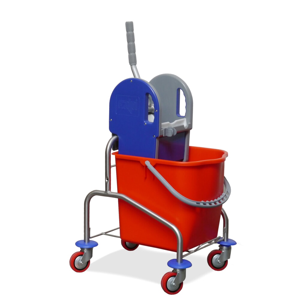 Seau simple sur roulettes acier inoxydable I, 1x 25 litres, presse à serpillière Illustration du produit: Seau simple sur roulettes acier inoxydable I, 1x 25 litres, presse à serpillière