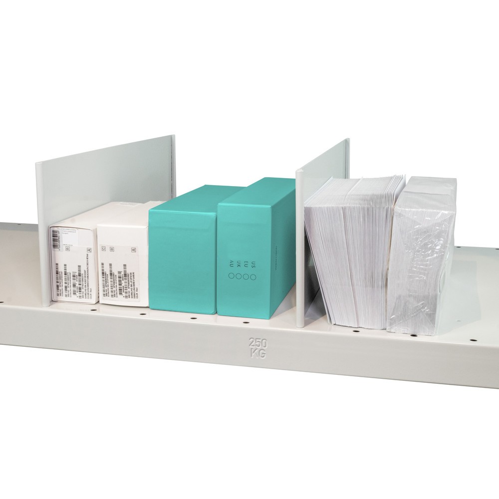 Numéro de l'image du produit 2: Séparateur enfichable en tôle pour rayonnage à tablettes SCHULTE, convient pour tablette MULTIplus250/330, HxP 140 x 500 mm