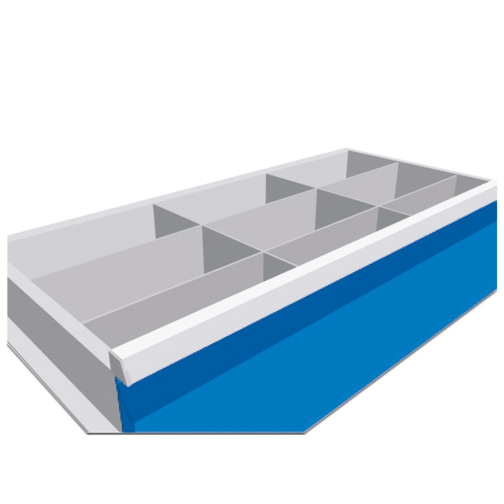 Illustration du produit: Séparation en métal Bedrunka+Hirth pour servante d'atelier Maxmobile, 2 rails de compartiment central, pour une hauteur de façade de 200 mm