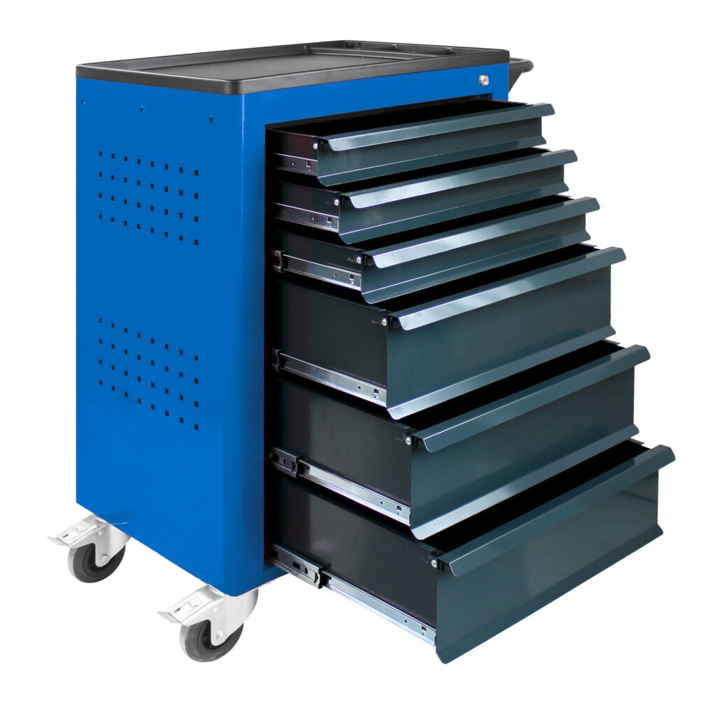 N° de l'image du produit 3 : Servante d'atelier HEMMDAL, avec assortiment d'outils de 115 pièces, bleu