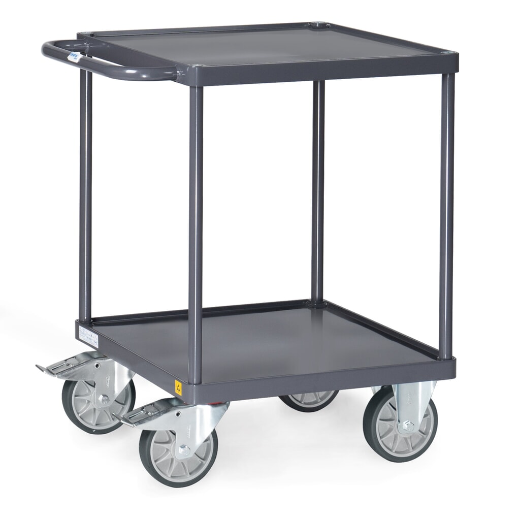 Servante et chariot de montage ESD fetra® avec bacs en tôle d’acier de 600 x 600 mm Illustration du produit: Servante et chariot de montage ESD fetra® avec bacs en tôle d’acier de 600 x 600 mm