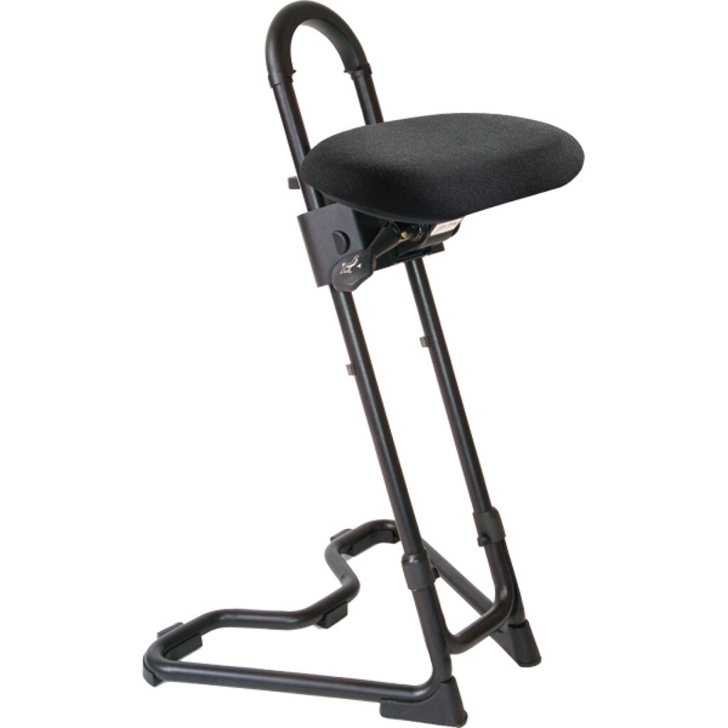 Siège assis-debout à roulettes, revêtement en tissu, hauteur d'assise 610 à 860 mm, patins, pied Illustration du produit: Siège assis-debout à roulettes, revêtement en tissu, hauteur d'assise 610 à 860 mm, patins, pied