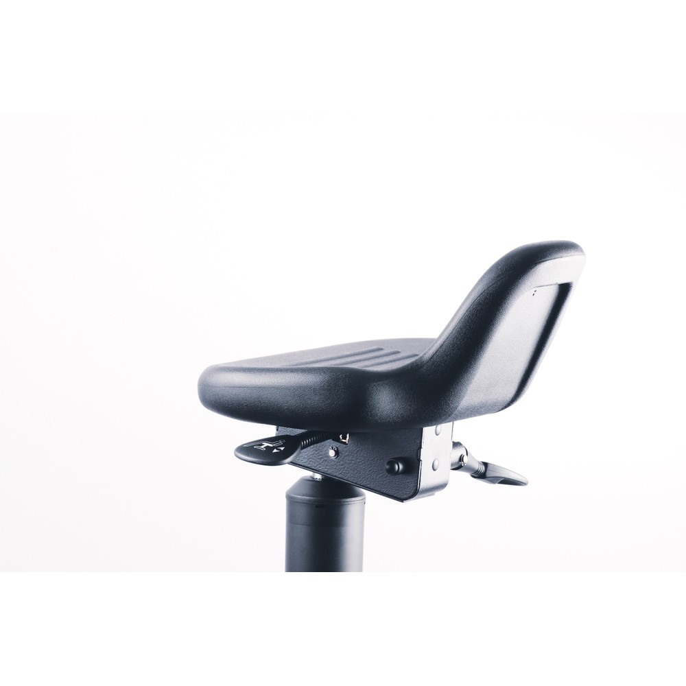 Numéro de l'image du produit 4: Siège assis-debout, assise en PU pivotante et inclinable, hauteur d’assise 620-890 mm, base acier, dossier court