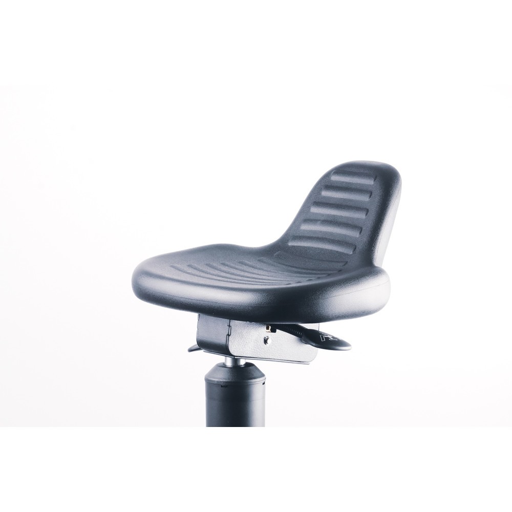 Numéro de l'image du produit 6: Siège assis-debout, assise en PU pivotante et inclinable, hauteur d’assise 620-890 mm, base acier, dossier court