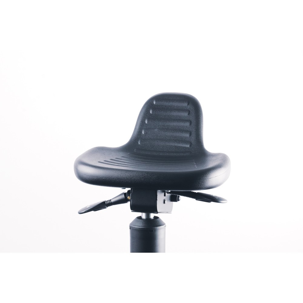 Numéro de l'image du produit 7: Siège assis-debout, assise en PU pivotante et inclinable, hauteur d’assise 620-890 mm, base acier, dossier court