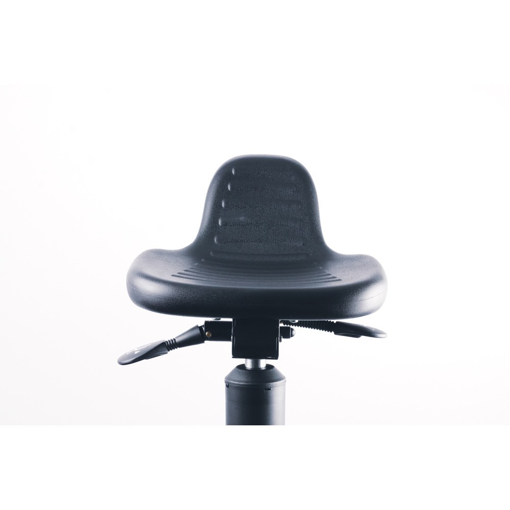 Numéro de l'image du produit 8: Siège assis-debout, assise en PU pivotante et inclinable, hauteur d’assise 620-890 mm, base acier, dossier court