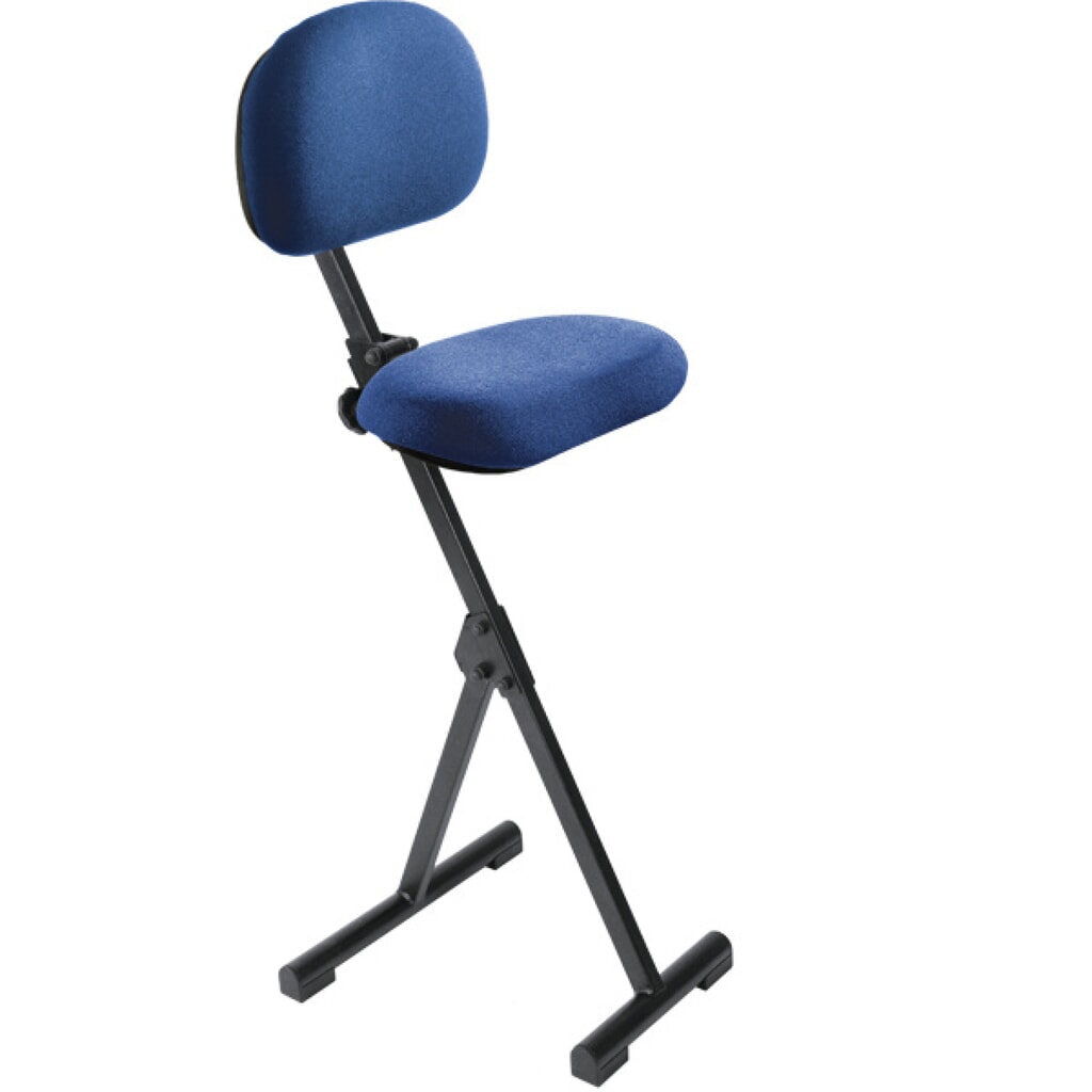 Siège assis-debout avec dossier, pliable, hauteur d’assise 540-900 mm, bleu Illustration du produit: Siège assis-debout avec dossier, pliable, hauteur d’assise 540-900 mm, bleu