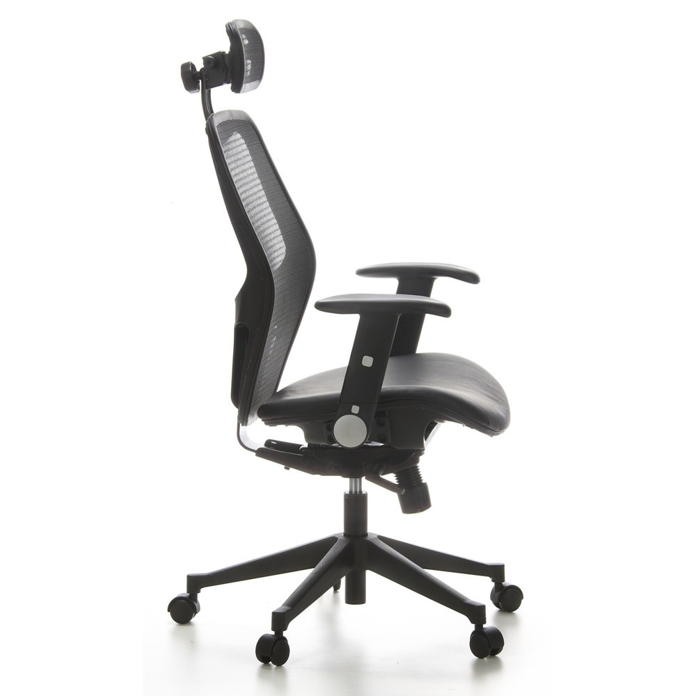 N° de l'image du produit 2 : Siège de bureau / fauteuil de direction hjh OFFICE AIR PORT maille/cuir, noir