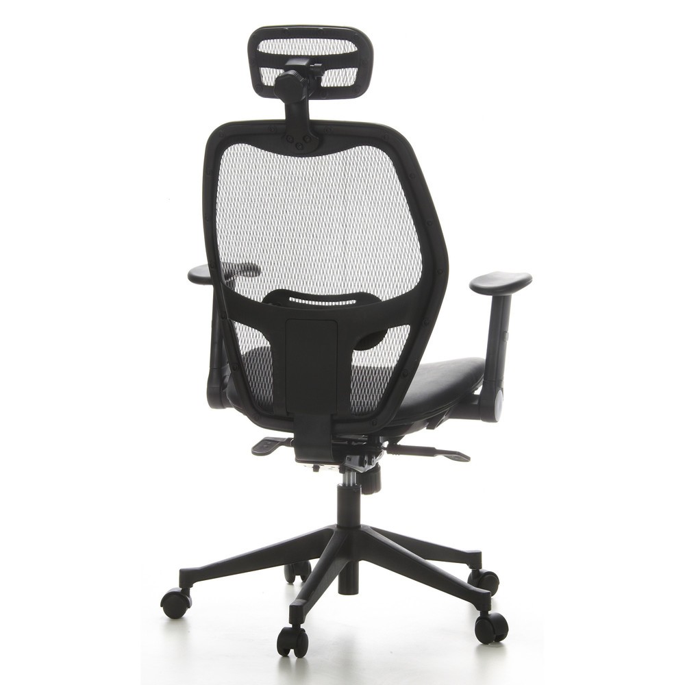 N° de l'image du produit 4 : Siège de bureau / fauteuil de direction hjh OFFICE AIR PORT maille/cuir, noir