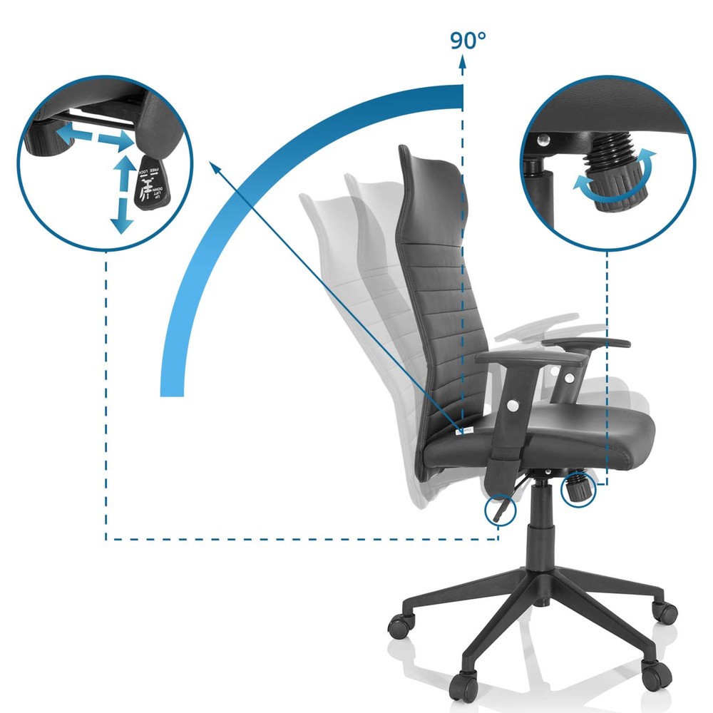 Numéro de l'image du produit 10: Siège de bureau / fauteuil de direction hjh OFFICE ARTON 30 similicuir, noir