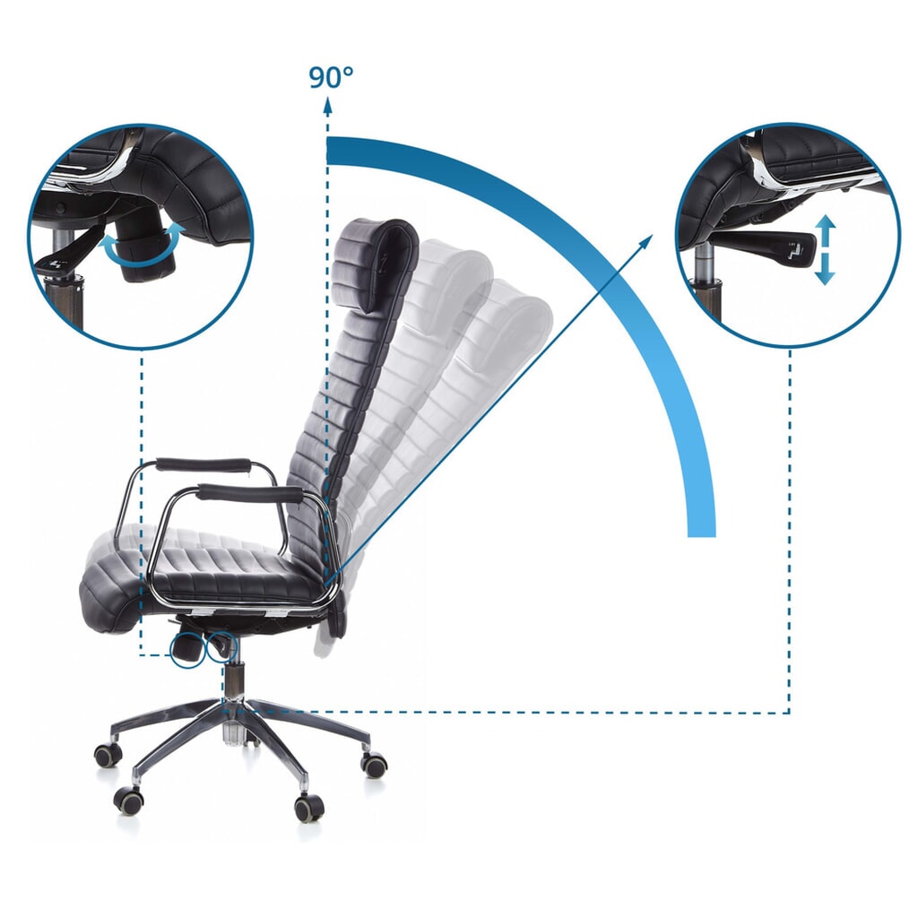 Siège de bureau / fauteuil de direction hjh ASPERA 20 cuir, noir N° de l'image du produit 12 : Siège de bureau / fauteuil de direction hjh ASPERA 20 cuir, noir