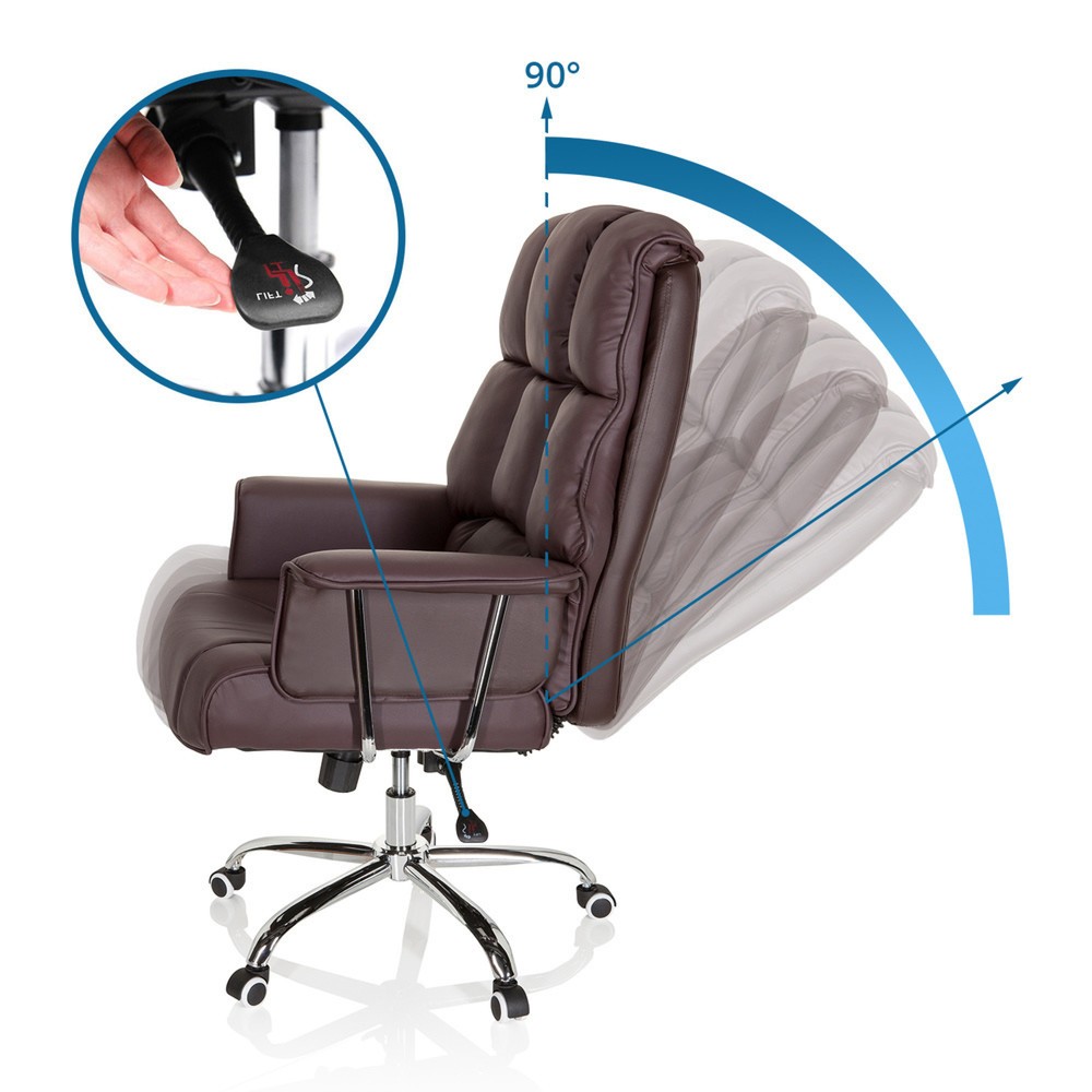 Numéro de l'image du produit 2: Siège de bureau / fauteuil de direction hjh OFFICE COMMANDER PU similicuir, marron