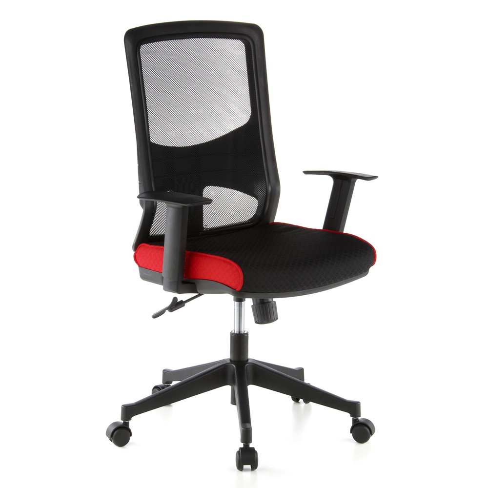 Siège de bureau / fauteuil de direction hjh OFFICE LAVITA tissu, noir/rouge N° de l'image du produit 2 : Siège de bureau / fauteuil de direction hjh OFFICE LAVITA tissu, noir/rouge