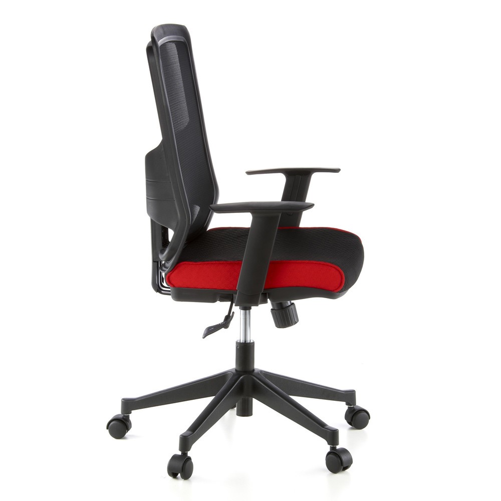 Siège de bureau / fauteuil de direction hjh OFFICE LAVITA tissu, noir/rouge N° de l'image du produit 3 : Siège de bureau / fauteuil de direction hjh OFFICE LAVITA tissu, noir/rouge
