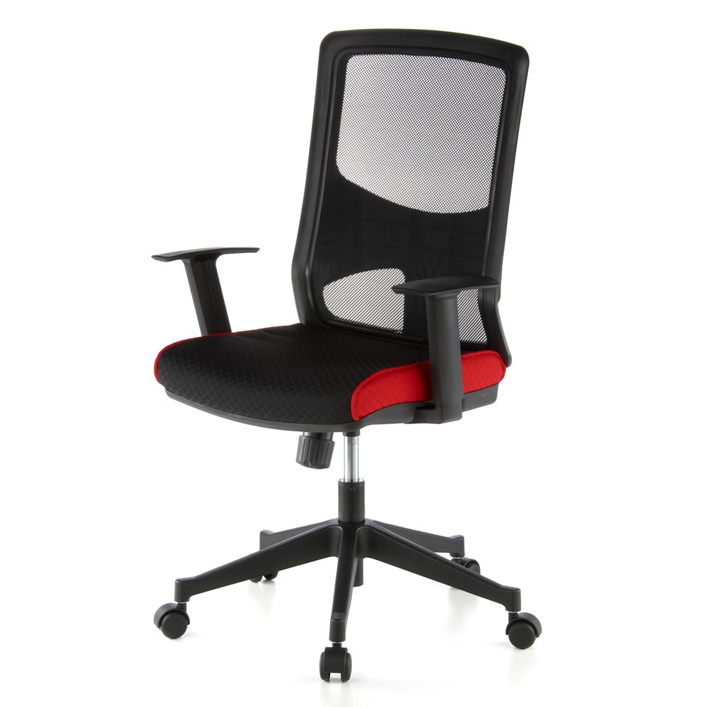 Siège de bureau / fauteuil de direction hjh OFFICE LAVITA tissu, noir/rouge N° de l'image du produit 9 : Siège de bureau / fauteuil de direction hjh OFFICE LAVITA tissu, noir/rouge