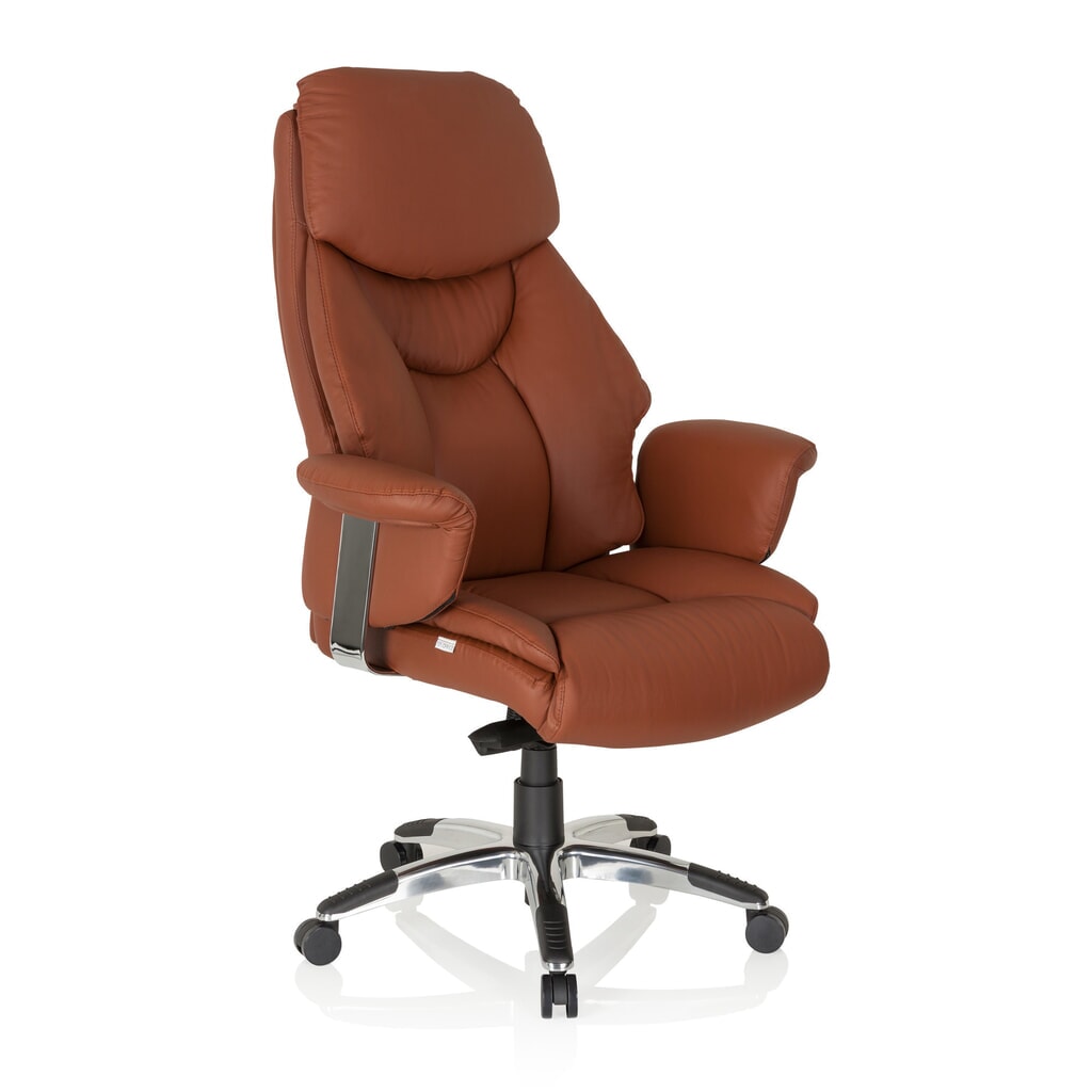 Siège de bureau / fauteuil de direction hjh OFFICE PRADO cuir, marron N° de l'image du produit 4 : Siège de bureau / fauteuil de direction hjh OFFICE PRADO cuir, marron