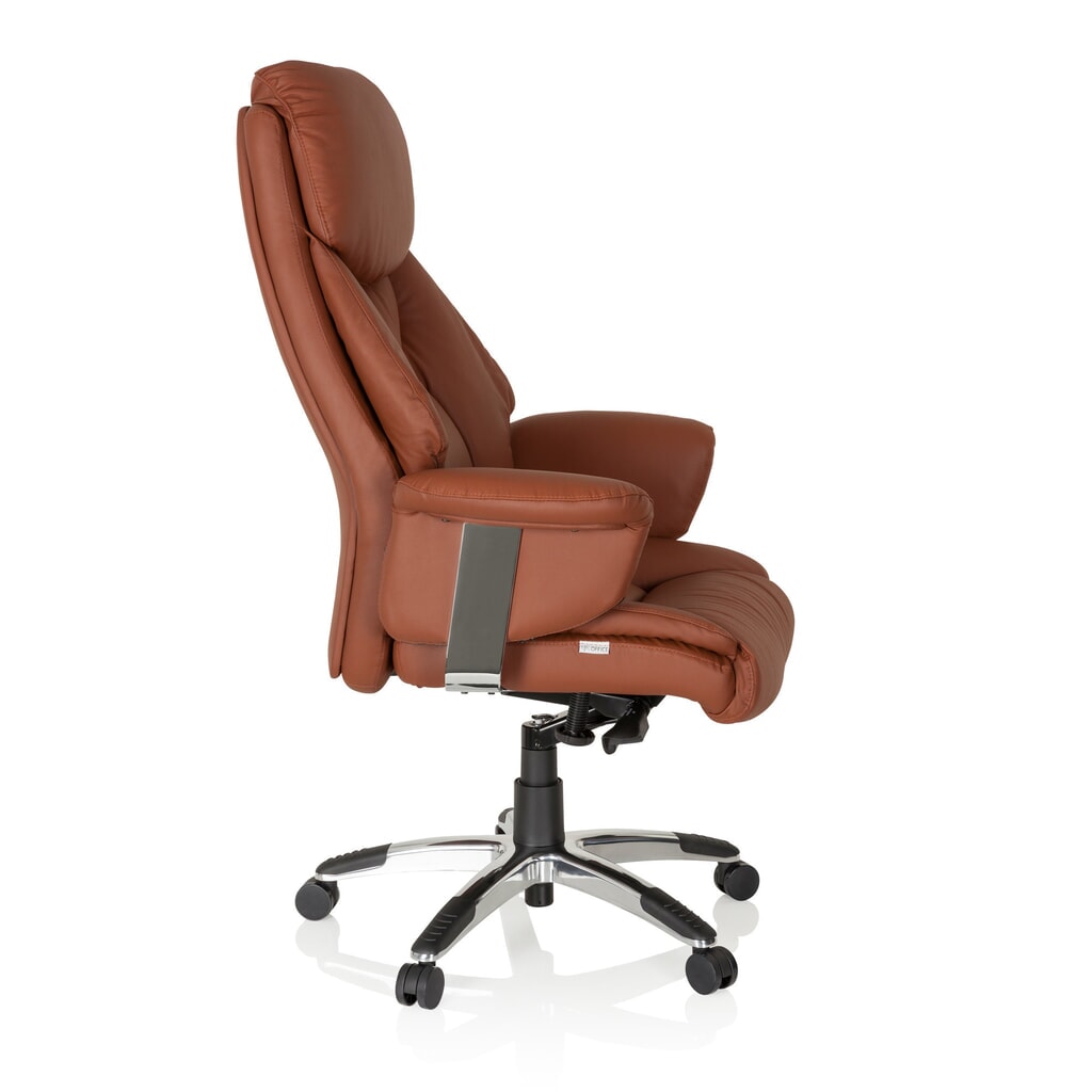 Siège de bureau / fauteuil de direction hjh OFFICE PRADO cuir, marron N° de l'image du produit 5 : Siège de bureau / fauteuil de direction hjh OFFICE PRADO cuir, marron