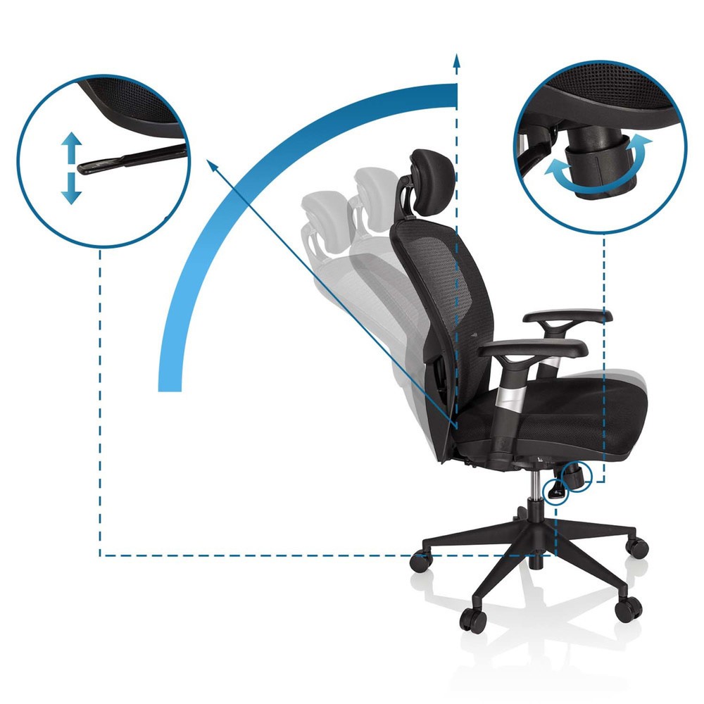 Numéro de l'image du produit 10: Siège de bureau / fauteuil de direction hjh OFFICE VENUS BASE tissu, noir