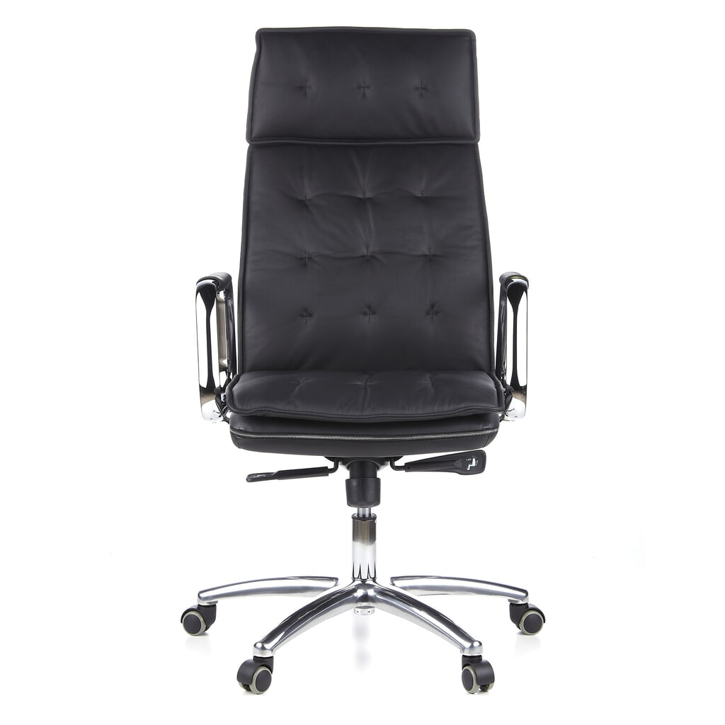 N° de l'image du produit 1 : Siège de bureau / fauteuil de direction hjh OFFICE VILLA 20 cuir, noir