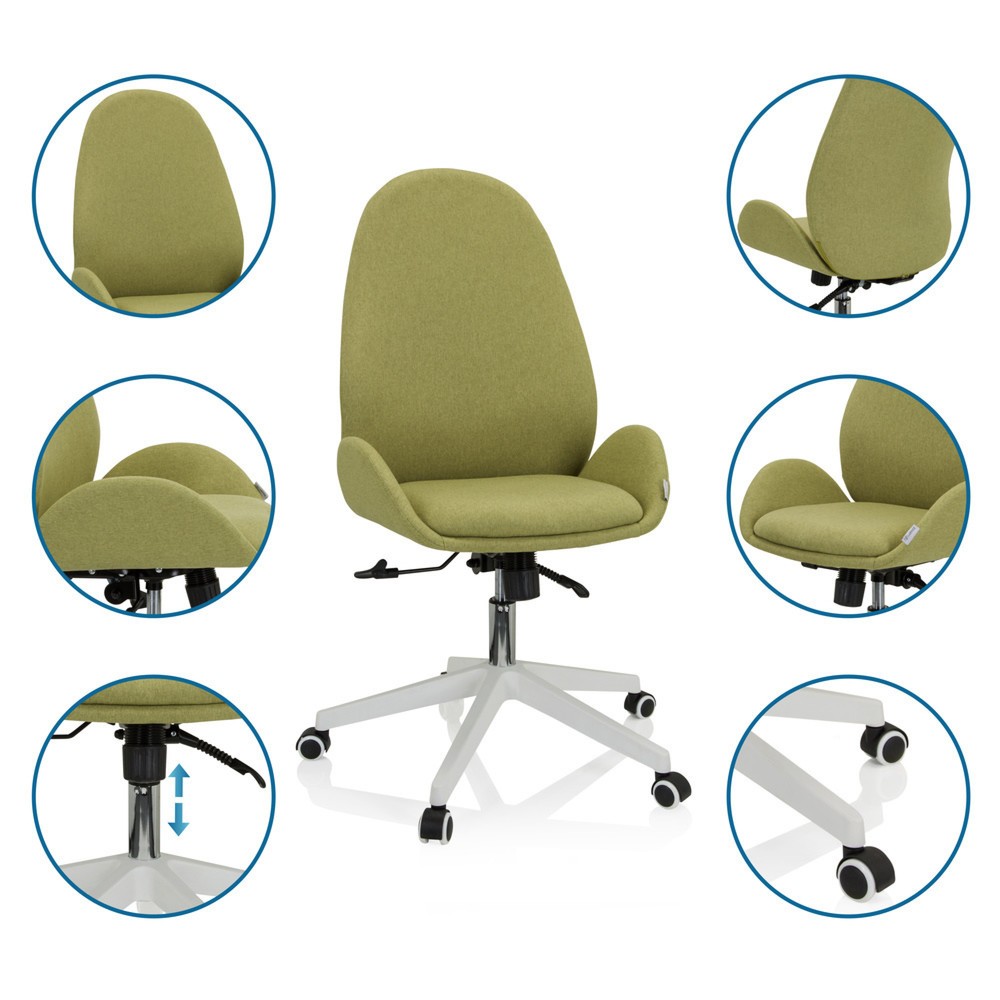 N° de l'image du produit 4 : Chaise de bureau / chaise pivotante hjh OFFICE AVEA I tissu, vert