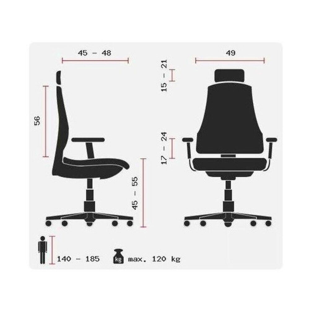 N° de l'image du produit 12 : Siège de bureau / siège pivotant hjh OFFICE ERGO LINE II PRO tissu, noir
