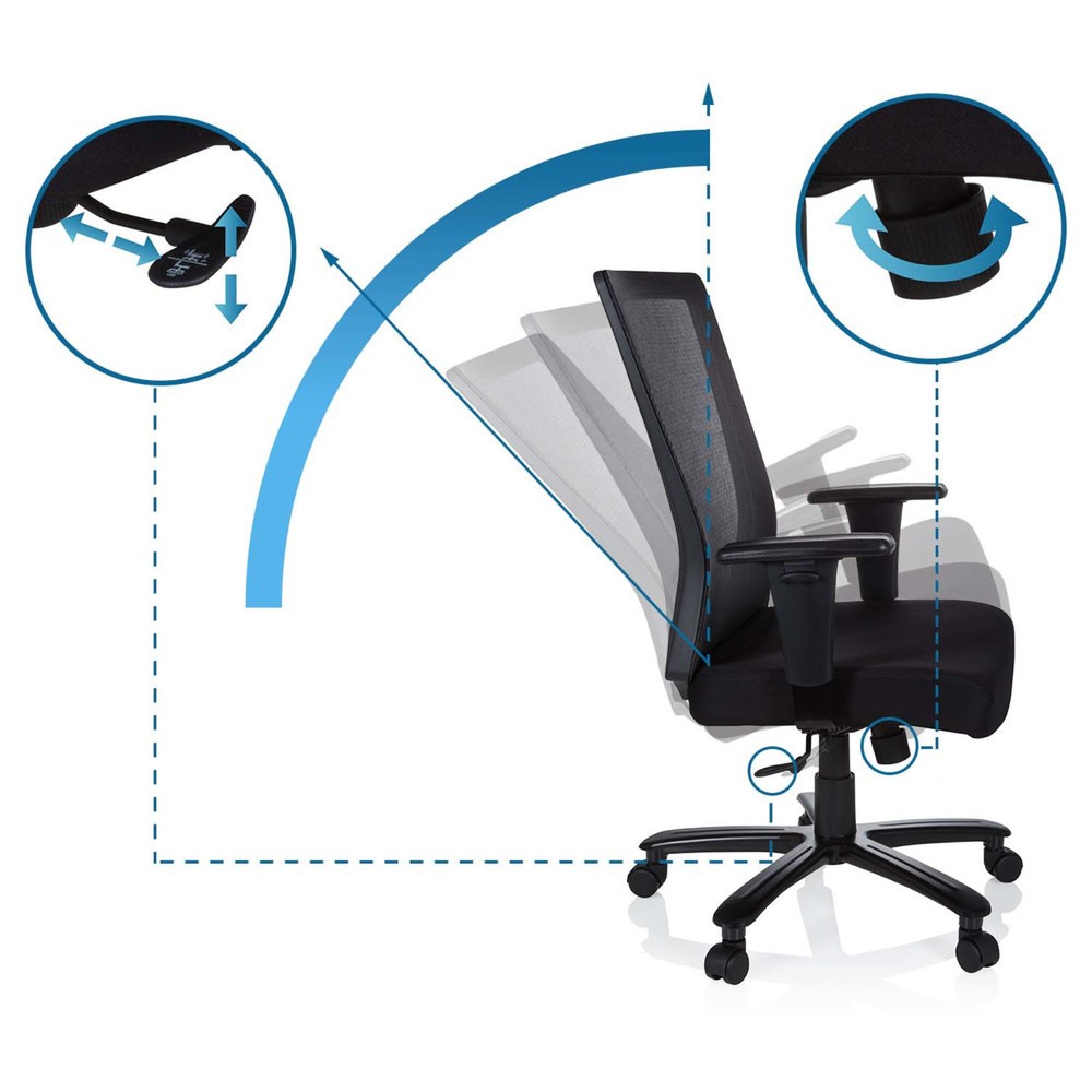 Numéro de l'image du produit 10: Siège de bureau / siège pivotant hjh OFFICE EXTENDER tissu/maille, noir
