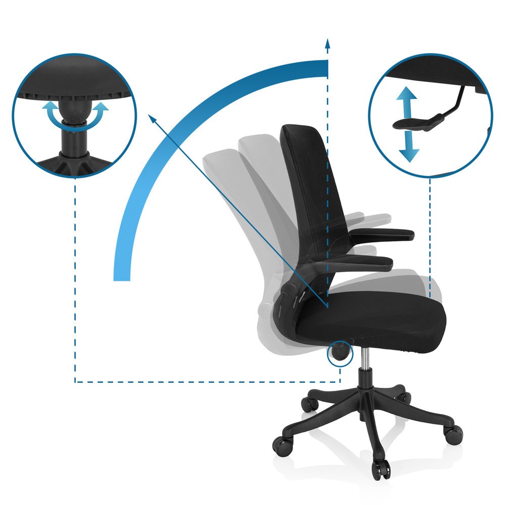 Numéro de l'image du produit 10: Siège de bureau / siège pivotant hjh OFFICE MIKO B tissu/maille, noir