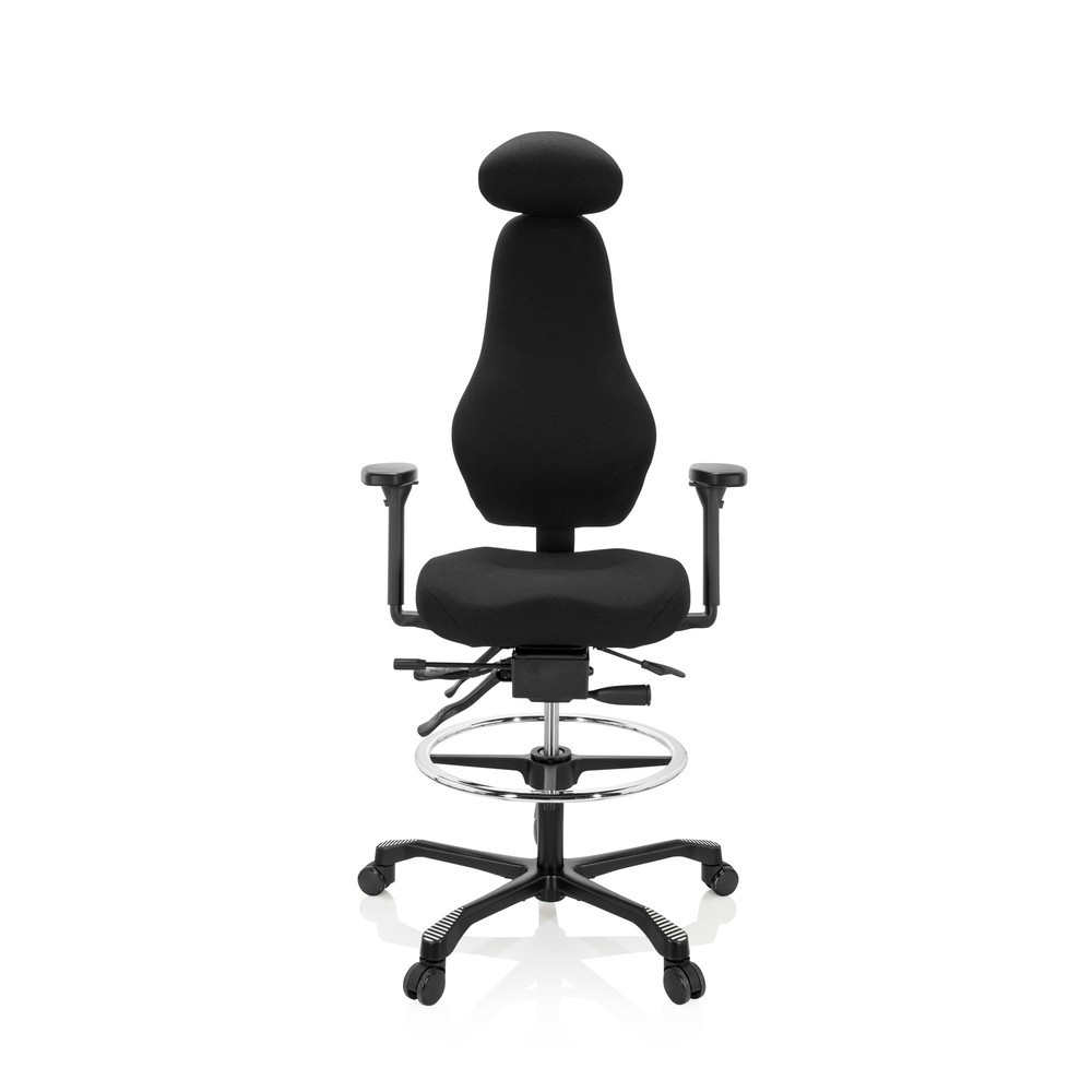 Numéro de l'image du produit 1: Siège de travail / siège de comptoir hjh OFFICE RESISTIO WORK tissu, noir