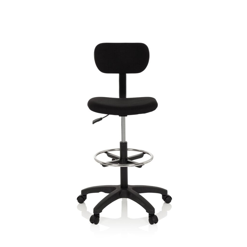 Siège de travail / tabouret de travail hjh OFFICE TOP WORK 05 tissu, noir Illustration du produit: Siège de travail / tabouret de travail hjh OFFICE TOP WORK 05 tissu, noir