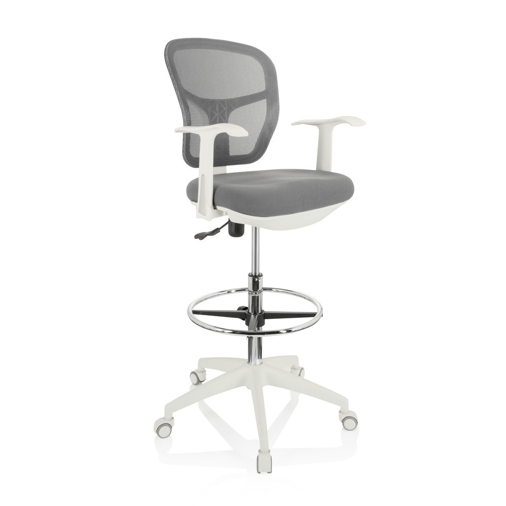 Numéro de l'image du produit 6: Chaise de travail / siège de comptoir hjh OFFICE TOP WORK 108 W maille / tissu, gris