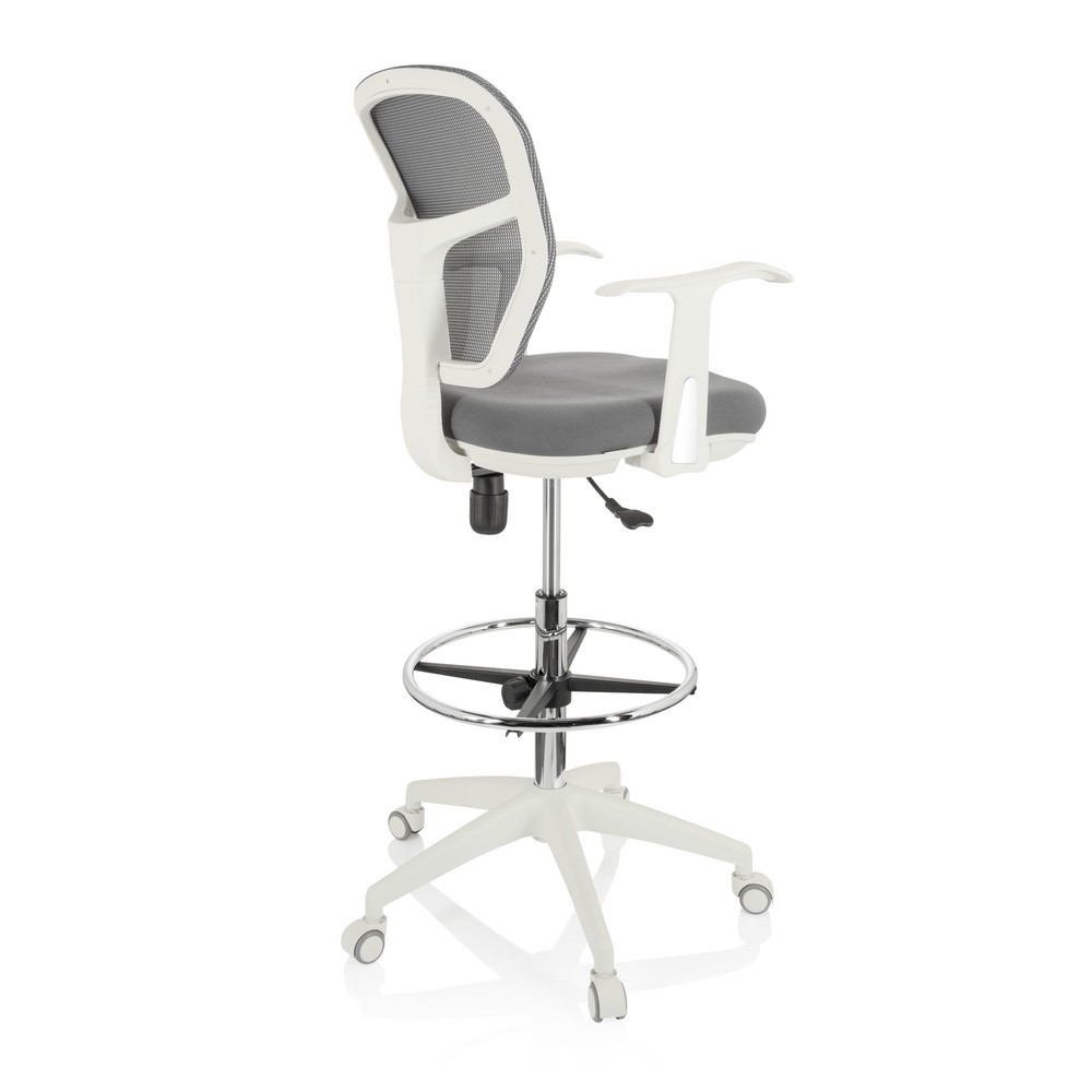 Numéro de l'image du produit 8: Chaise de travail / siège de comptoir hjh OFFICE TOP WORK 108 W maille / tissu, gris