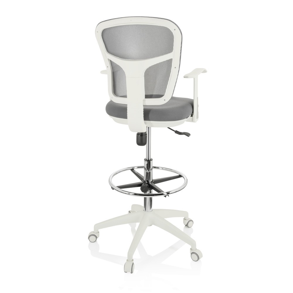 Numéro de l'image du produit 9: Chaise de travail / siège de comptoir hjh OFFICE TOP WORK 108 W maille / tissu, gris