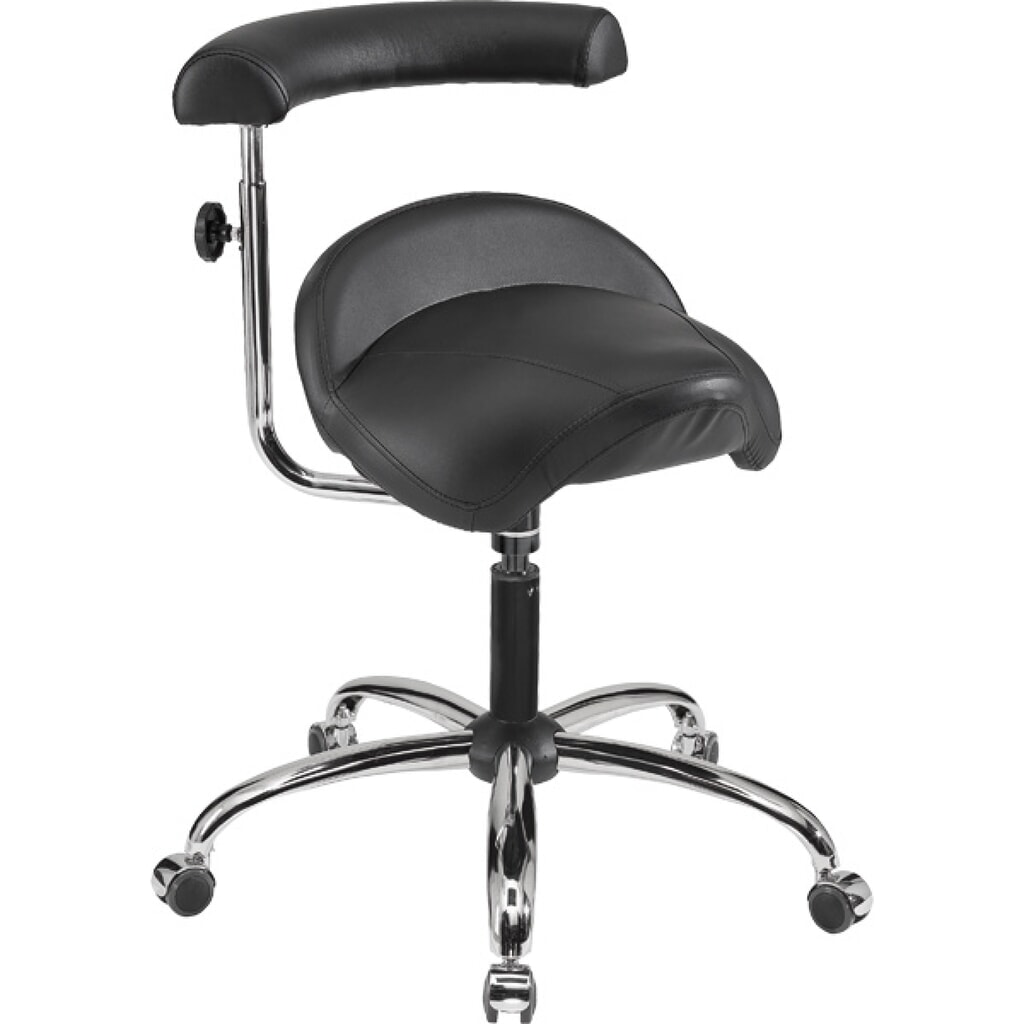 Siège de travail pivotant, tabouret Comfort, assise similicuir en forme de selle, hauteur d'assise 430 à 515 mm Illustration du produit: Siège de travail pivotant, tabouret Comfort, assise similicuir en forme de selle, hauteur d'assise 430 à 515 mm