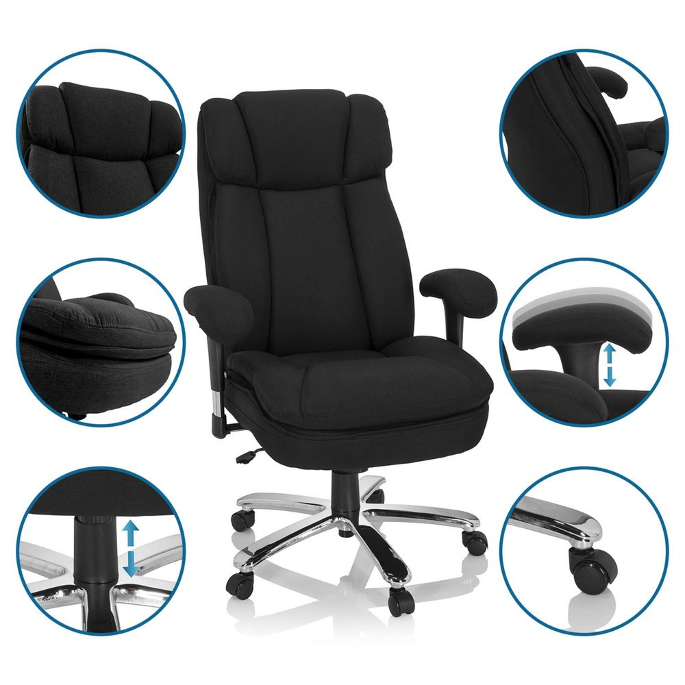Numéro de l'image du produit 10: Siège pour personne forte / siège de bureau hjh OFFICE BUILDER XXL I tissu, noir