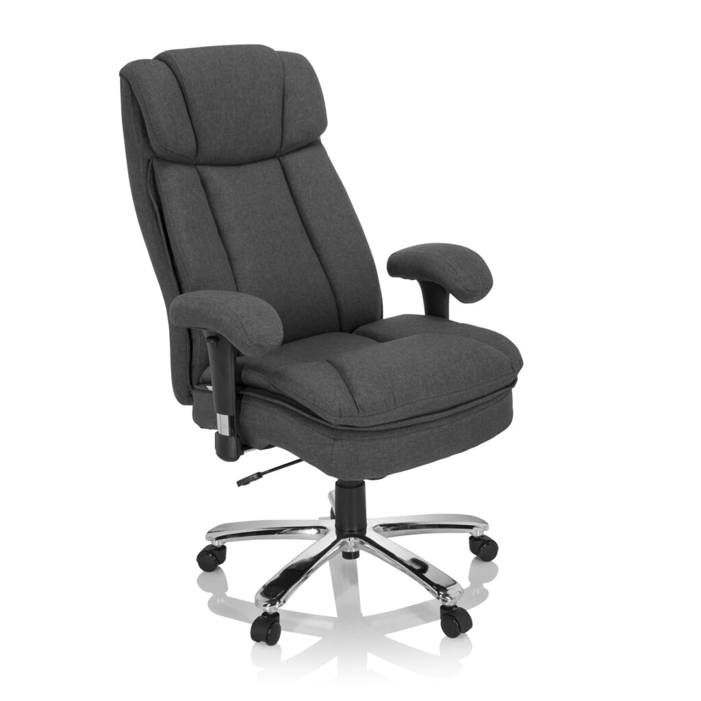 Siège pour personne forte / siège de bureau hjh OFFICE BUILDER XXL I tissu, gris foncé N° de l'image du produit 3 : Siège pour personne forte / siège de bureau hjh OFFICE BUILDER XXL I tissu, gris foncé