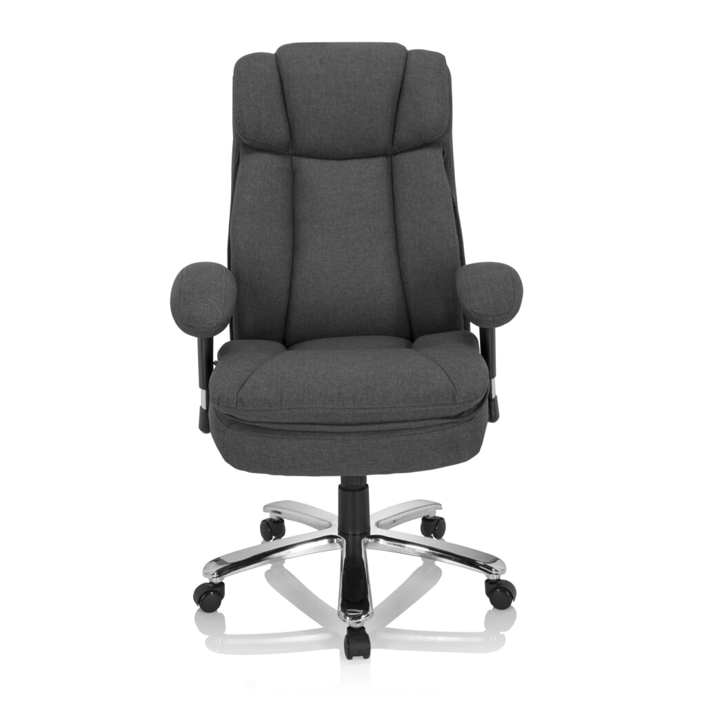 Siège pour personne forte / siège de bureau hjh OFFICE BUILDER XXL I tissu, gris foncé N° de l'image du produit 1 : Siège pour personne forte / siège de bureau hjh OFFICE BUILDER XXL I tissu, gris foncé