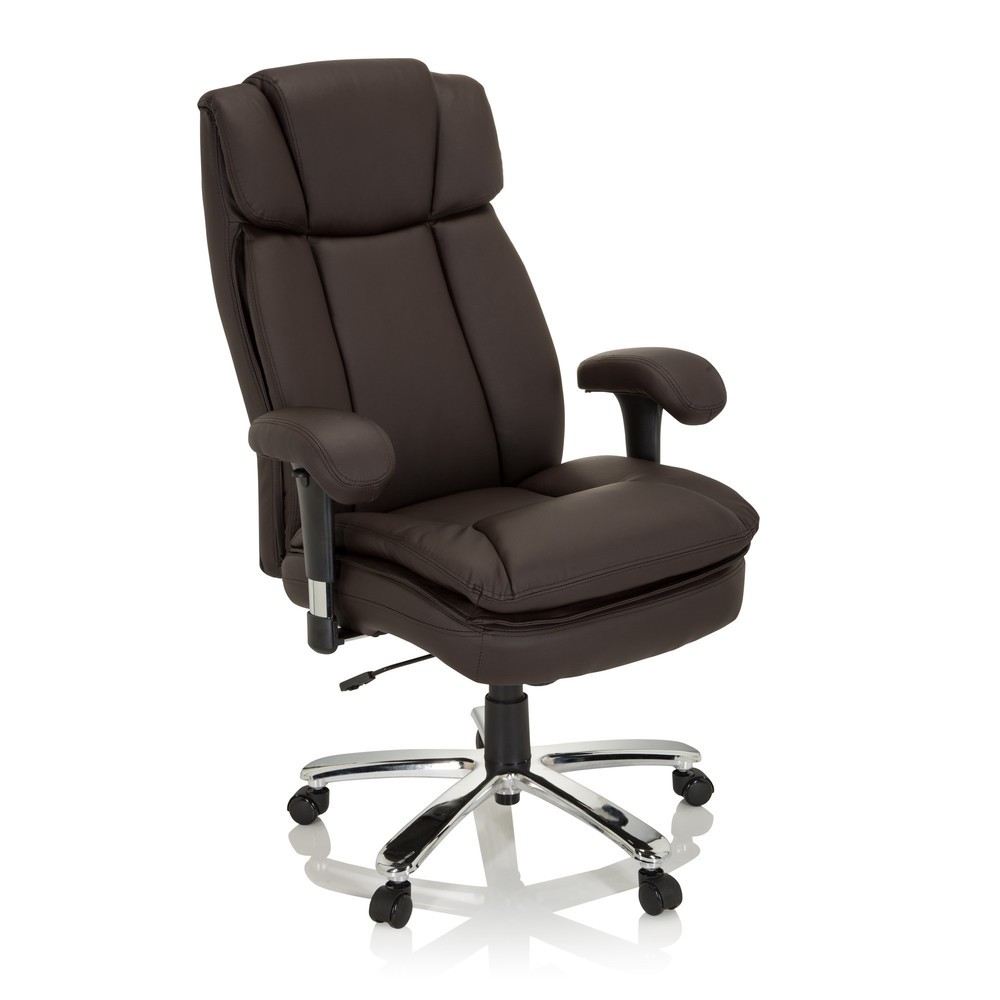 Numéro de l'image du produit 2: Siège pour personne forte / siège de bureau hjh OFFICE BUILDER XXL I PU similicuir, marron foncé