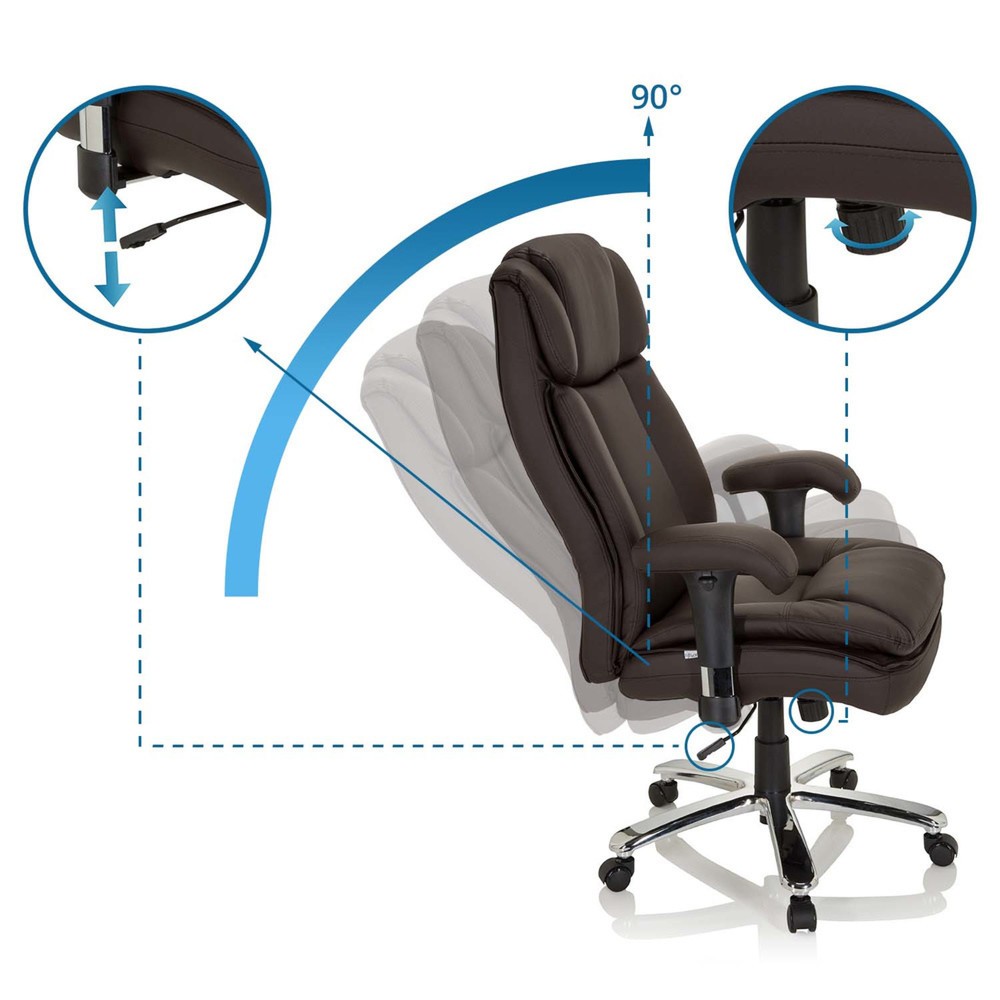 Numéro de l'image du produit 10: Siège pour personne forte / siège de bureau hjh OFFICE BUILDER XXL I PU similicuir, marron foncé
