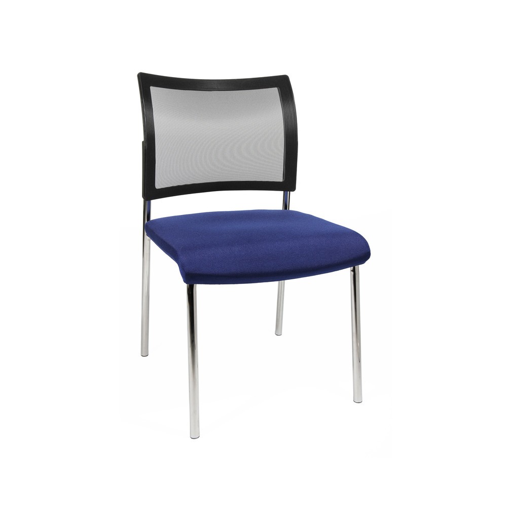 Numéro de l'image du produit 1: Siège visiteur Topstar® Classic avec dossier résille + piètement 4 pieds, bleu