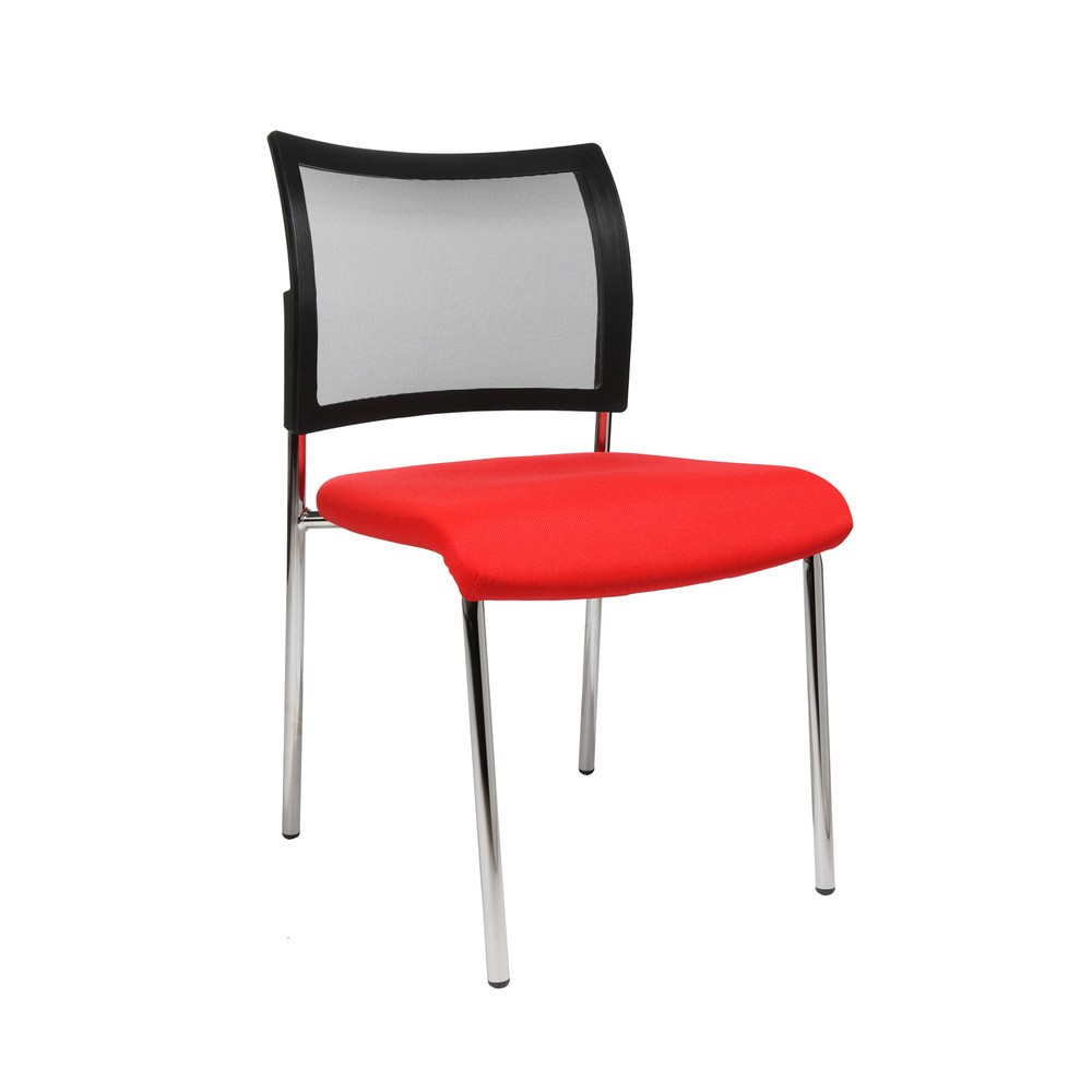 Numéro de l'image du produit 1: Siège visiteur Topstar® Classic avec dossier résille + piètement 4 pieds, rouge