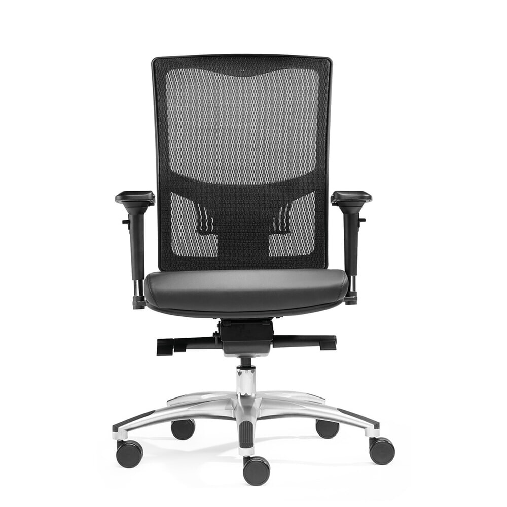 N° de l'image du produit 1 : Chaise de bureau SITWELL STEIFENSAND Liberty, assise en cuir reconstitué, Dossier résille