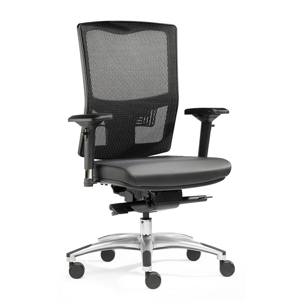 N° de l'image du produit 3 : Chaise de bureau SITWELL STEIFENSAND Liberty, assise en cuir reconstitué, Dossier résille