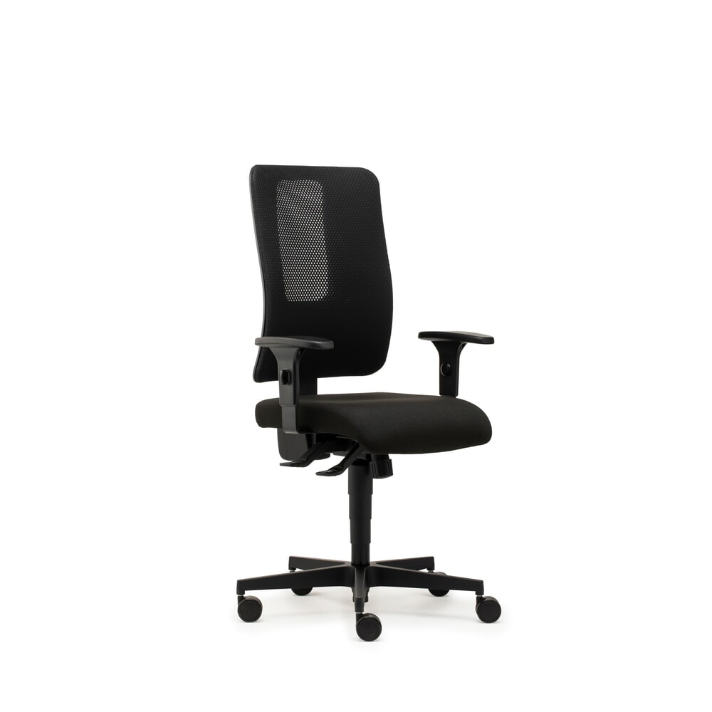 N° de l'image du produit 3 : Chaise de bureau SITWELL STEIFENSAND Straight Net, mécanisme de synchronisation, Accoudoir annulaire réglable en hauteur, Dossier résille