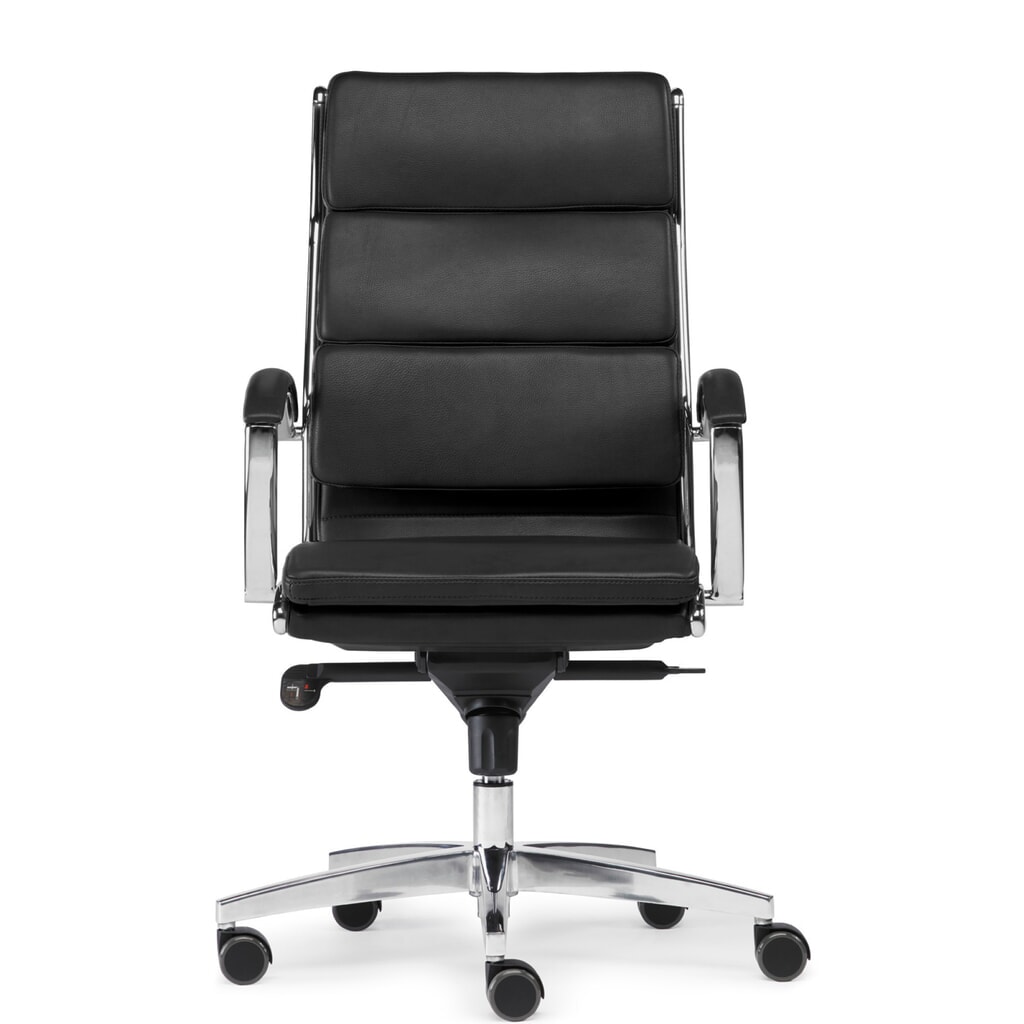 Chaise de bureau SITWELL STEIFENSAND design Dream, piètement en croix en aluminium, cuir reconstitué durable, capacité de charge 125 kg, noir N° de l'image du produit 1 : Chaise de bureau SITWELL STEIFENSAND design Dream, piètement en croix en aluminium, cuir reconstitué durable, capacité de charge 125 kg, noir